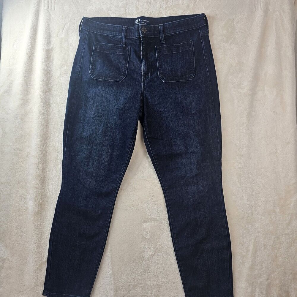 Gap Denim Leggings 14/32 Regular 4 Straight Front And Back Wide Thighs